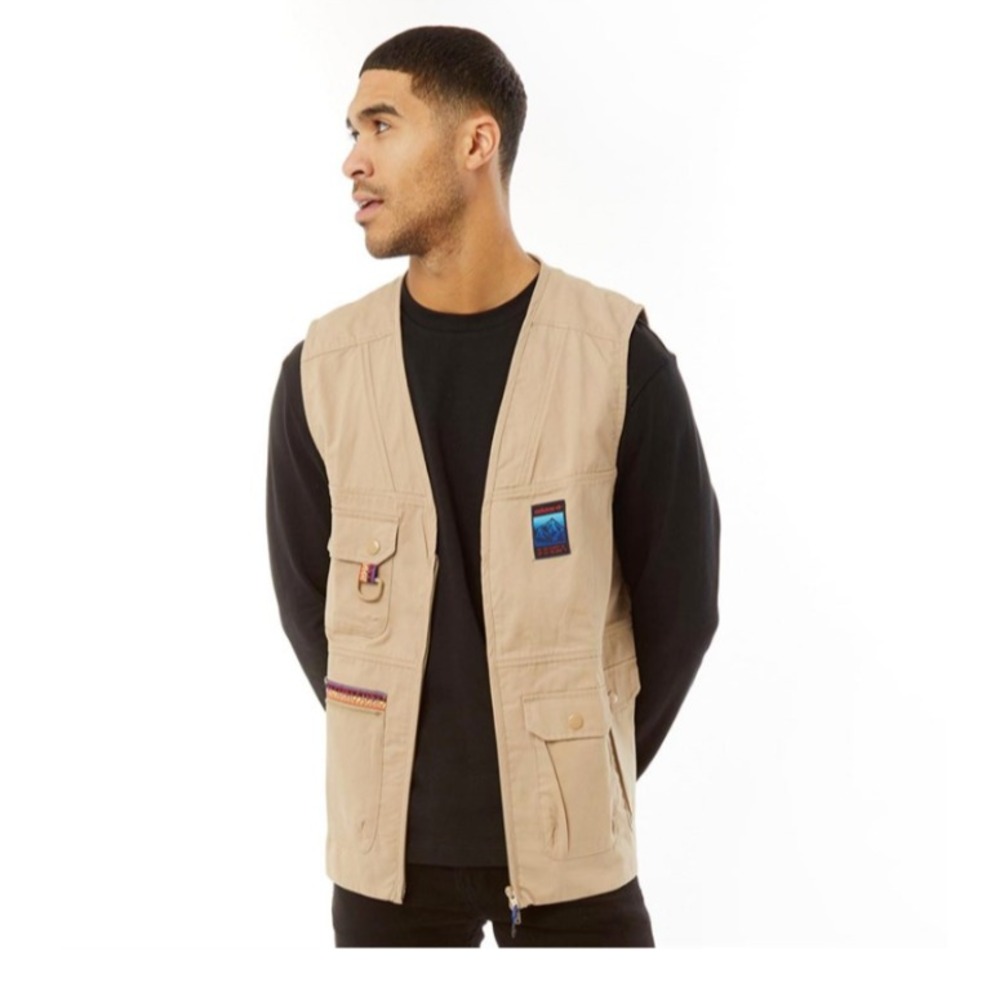 Adidas Adiplore Gilet Men's Sleeveless‎ Khaki Vest Jacket Gorpcore Medium Beige